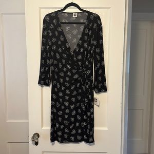 Anne Klein - Black Professional Long Sleeve Wrap Dress